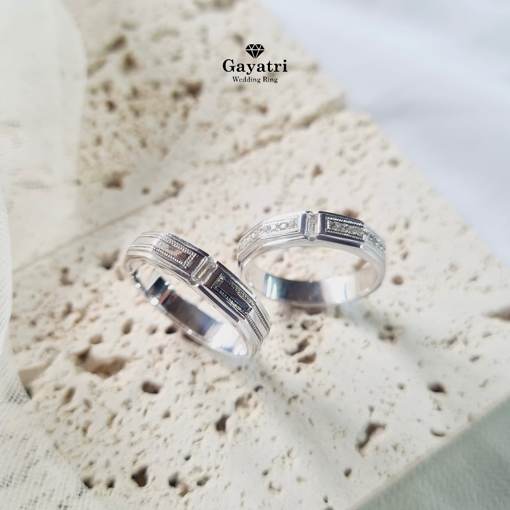 Cincin Kawin - Cincin Tunangan Couple Silver 925 | Custom Free Ukir Nama
