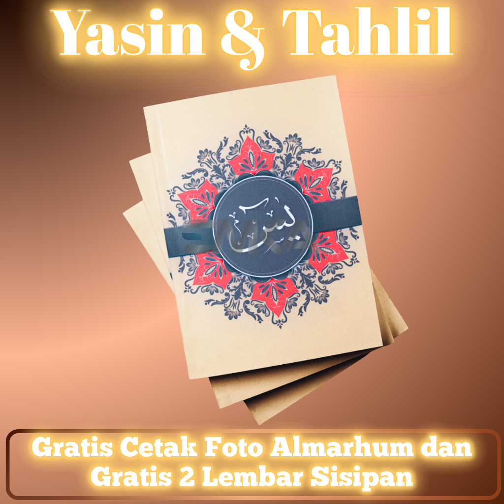 Buku Yasin dan Tahlil Custom Softcover Klasik Gratis Cetak Foto Almarhum Souvenir 40 1000 Hari
