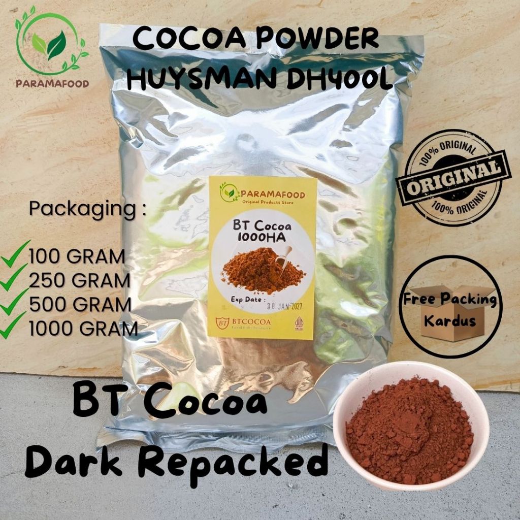 

BT Cocoa Powder BT 1000 HA Huysman DH400L Asli 100% 1 kg 500 gram 250 gram 100 gram