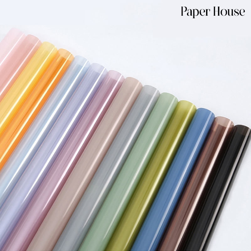 

Kertas Buket Bunga Cellophane OPP Waterproof Semi Transparan Berwarna untuk Flower Wrapping - Paper House