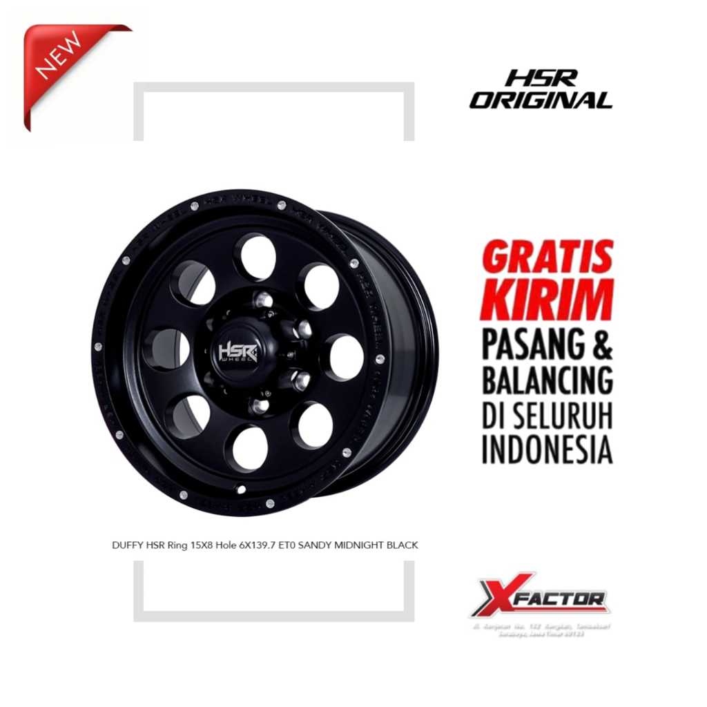 VELG R15 HSR DUFFY HSR R15X8 H6X139,7 ET0 SANDY MIDNIGHT BLACK