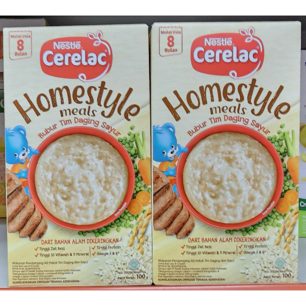 CERELAC Homestyle Meals Bubur Tim 100gr Box - Untuk Bayi 8 Bulan Ke atas