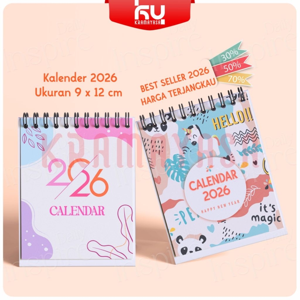 

Kalender Meja Mini Aesthetic | Kalender Duduk 2026 Unik Simple & Murah