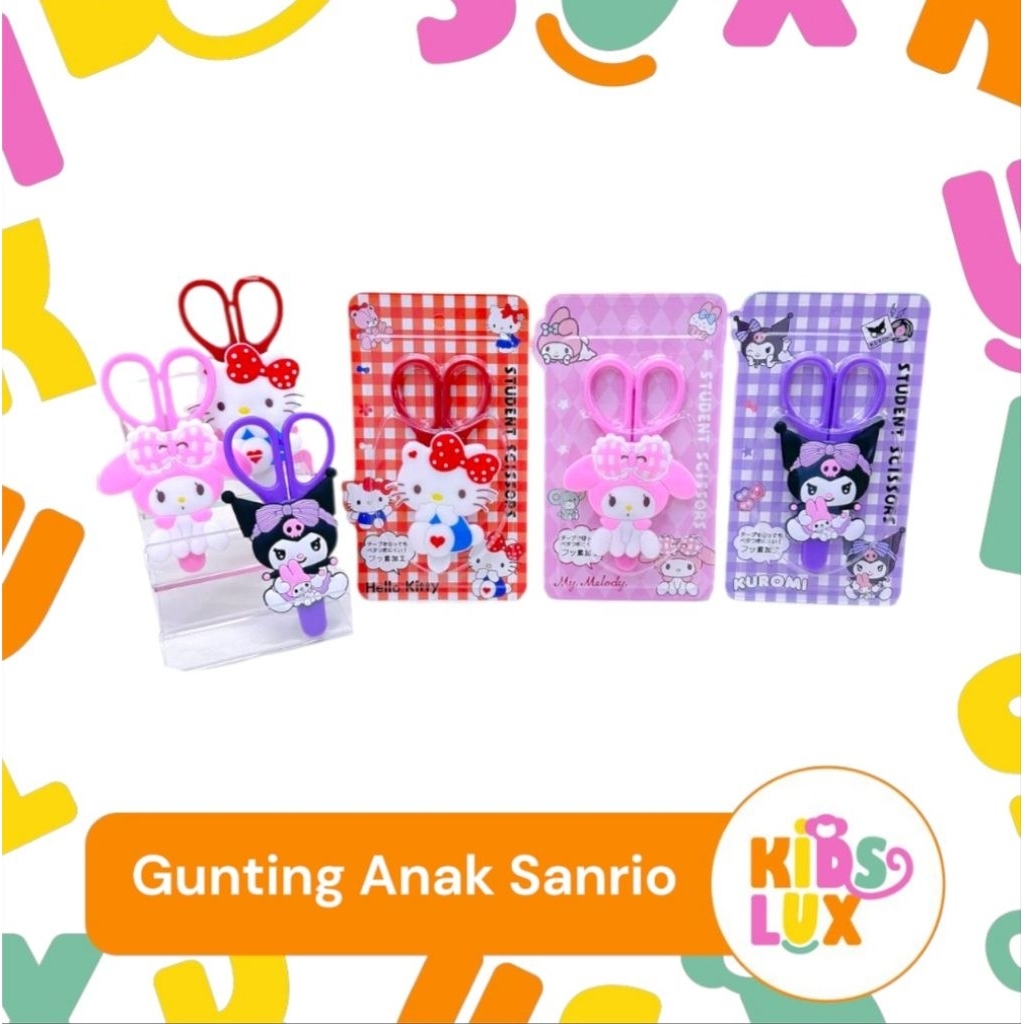 

GUNTING ANAK SANRIO PAKAI TUTUP / STUDENT SCISSORS KUROMI MELODY HELLO KITTY