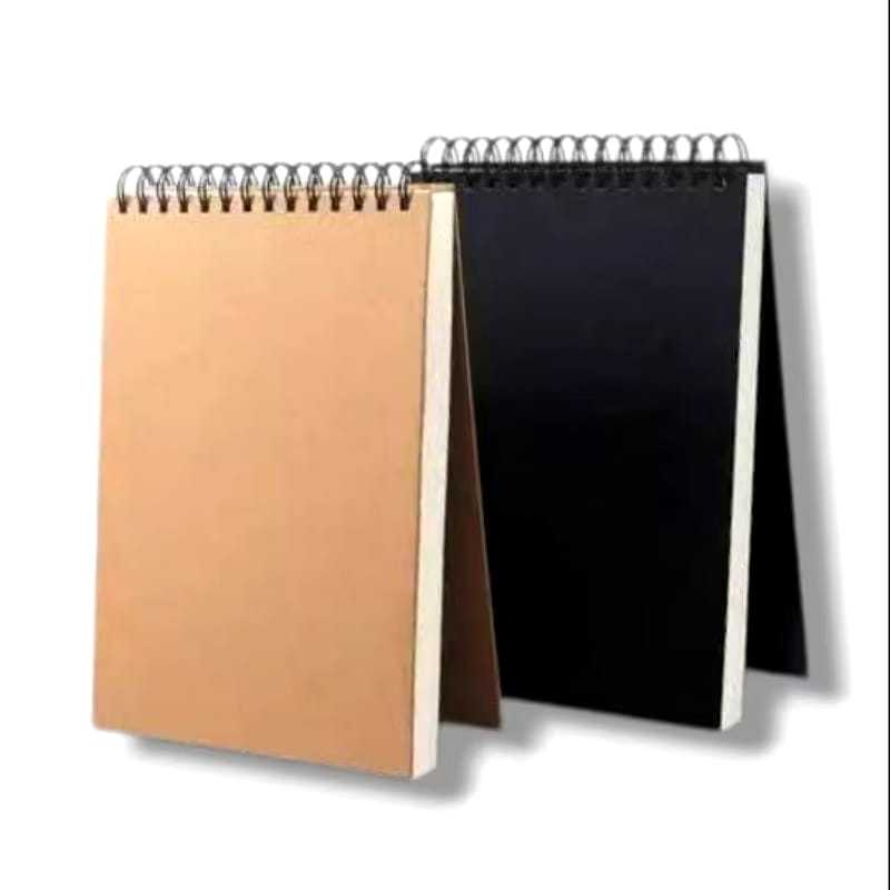 Sketchbook A5 Spiral 50 Lembar 3 Warna Kertas || Sketchbook A5 Hitam Coklat 3 Jenis Kertas