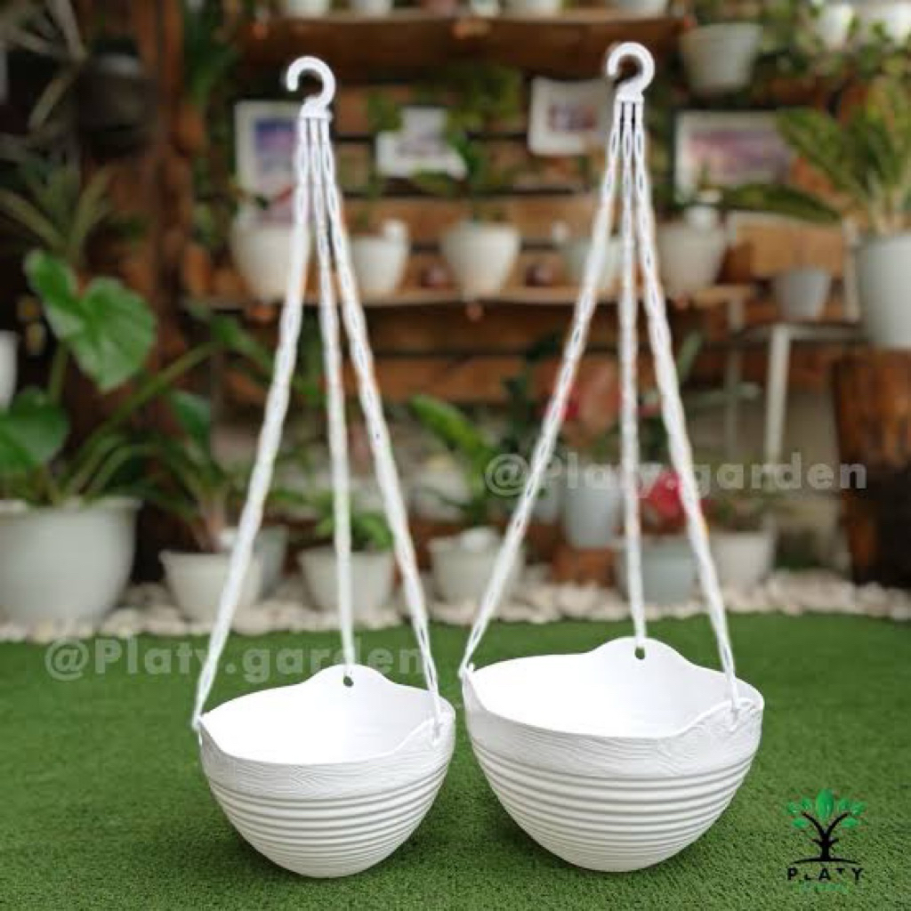 POT GANTUNG ALEXISH PUTIH UK 20cm