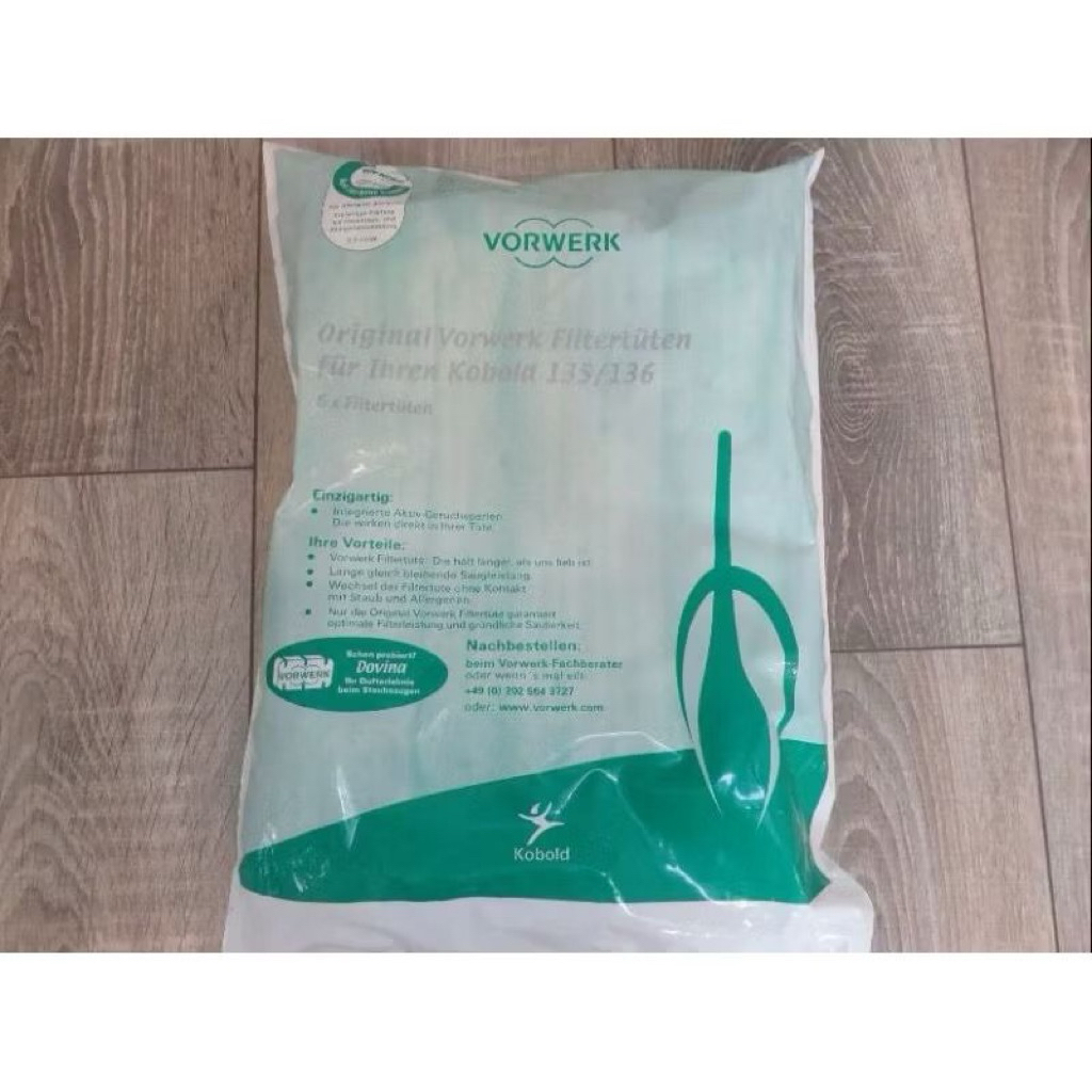 100% Original Dust Bag / Kantong Debu VK136 / vk136 Lux Vorwerk Kobold VK 136 isi 6pcs
