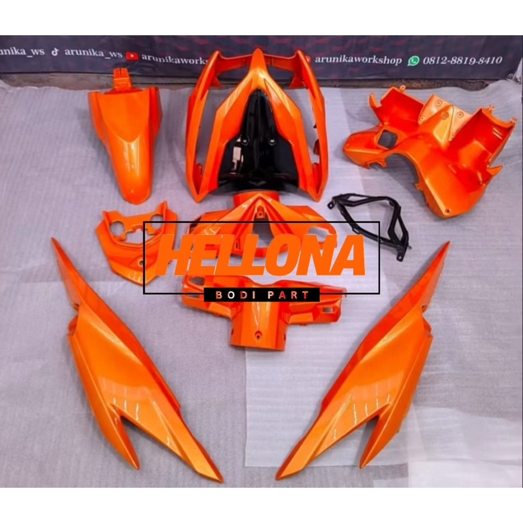 full bodi halus vario 125 old oren sunkis - cover bodi halus vario kzr 125 oren termurah