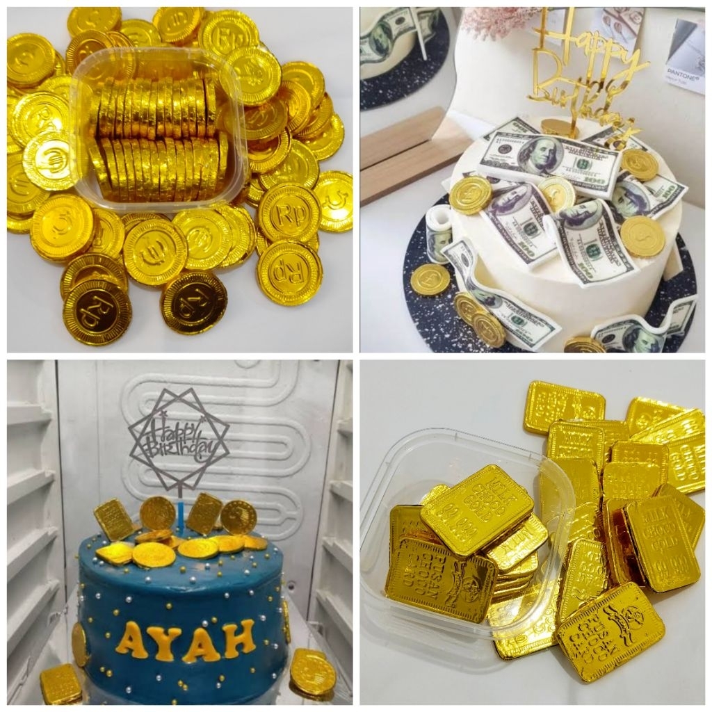 Coklat Dollar - Cokelat Emas Batang - Cokelat Koin