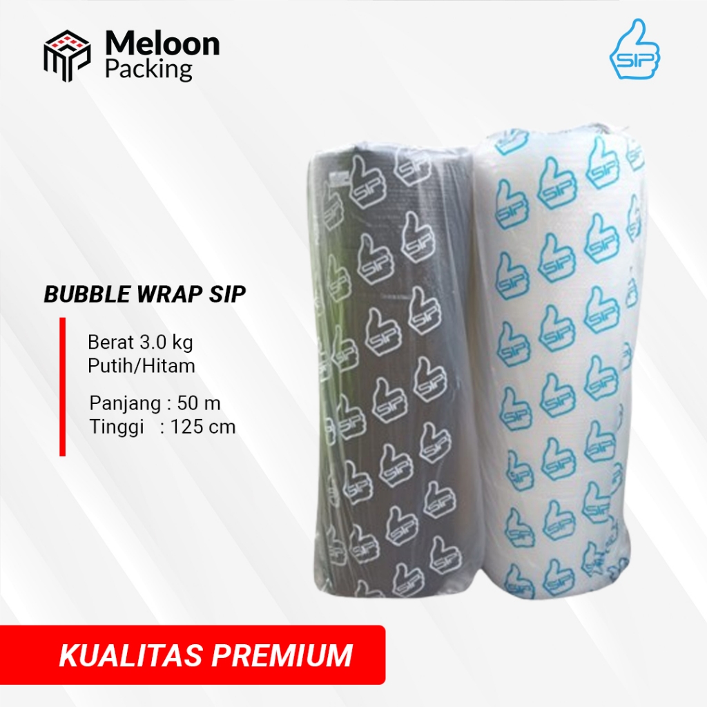

Bubble Wrap 125 x 50 m - 3,0 Kg - Hitam Putih - Sip