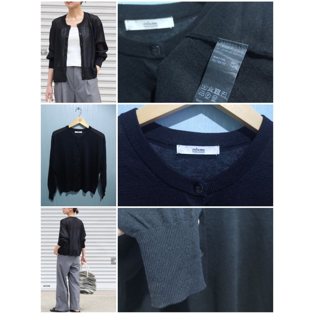 RELUME cardigan tipis oneck BLACK JOURNAL STANDAR Onsize