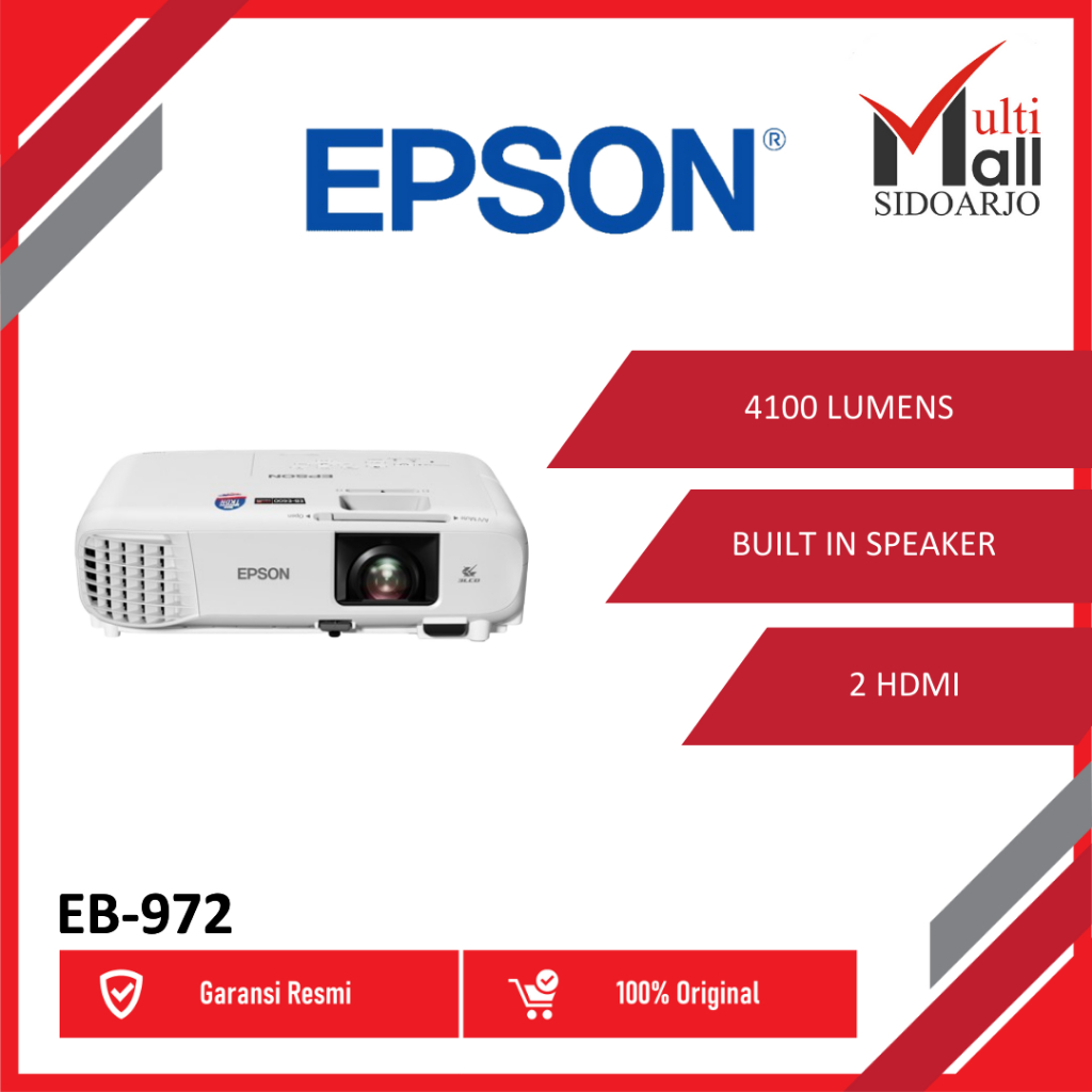 Epson Projector EB-972 EB 972 EB972 3LCD 4100 Lumens XGA Wireless