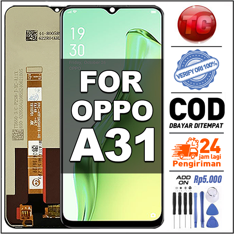 LCD OPPO A31 Original 100% Fullset Asli Ori Touchscreen Compatible Glass Touch Screen Digitizer