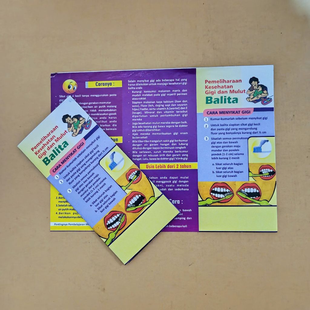 Leaflet/Brosur Pemeliharaan Gigi Balita - Leaflet Kesehatan Gigi Dan Mulut Balita