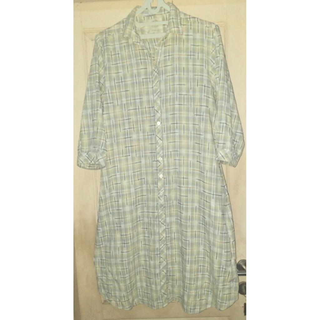 Kemeja tunik flanel kotak-kotak by TRISET Ladies