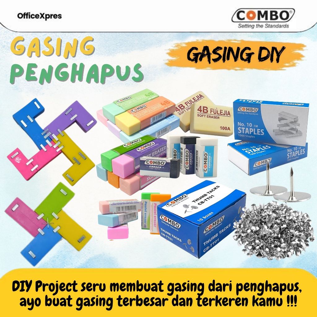 

Gangsing dari Penghapus / Gasing Penghapus / DIY Gangsing VIRAL / Penghapus / Isi Staples / Paku Payung