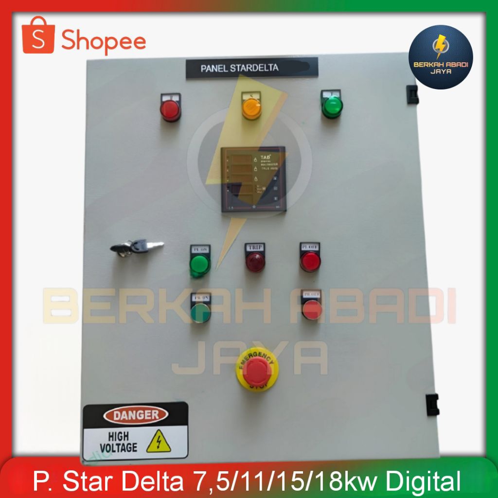 Panel star delta 7,5kw 11kw 15kw 18kw digital meter emergency