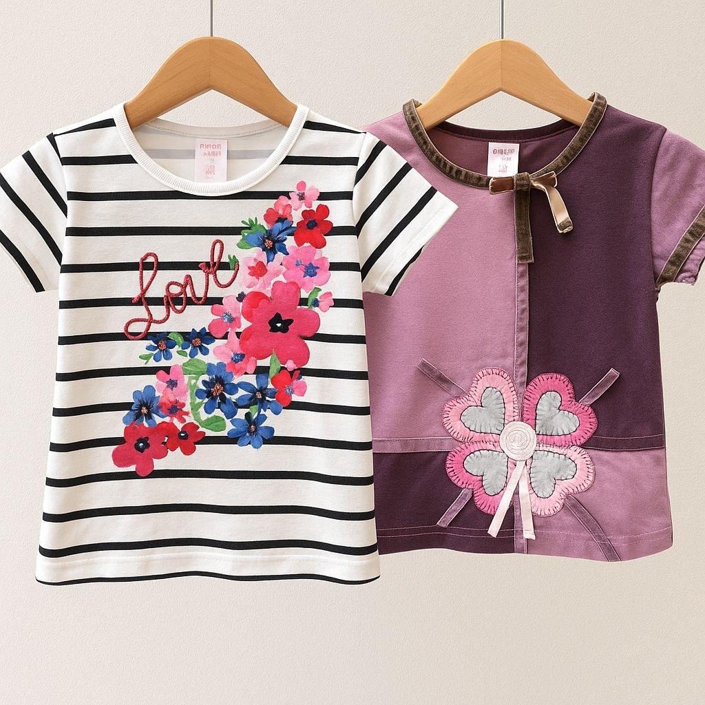 Atasan Kaos Anak Perempuan Import 1-5 th Tshirt  Kaos anak Cewek  katun Adem