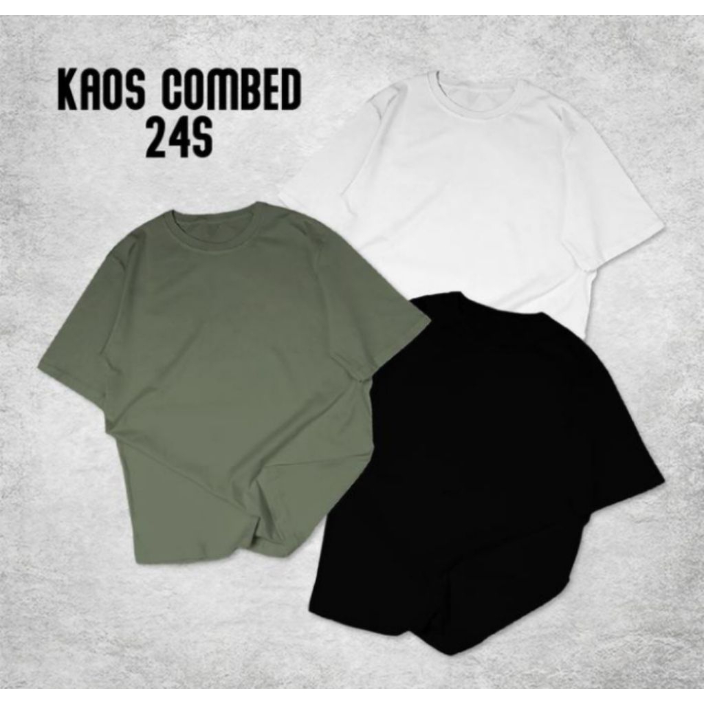 Kaos Polos Cotton 24s Combed Hitam