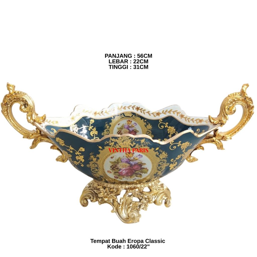 Gondola Keramik Eropa Klasik - Pajangan Mewah Interior Rumah - Gondola Wadah Buah-Buahan - GRATIS Pa
