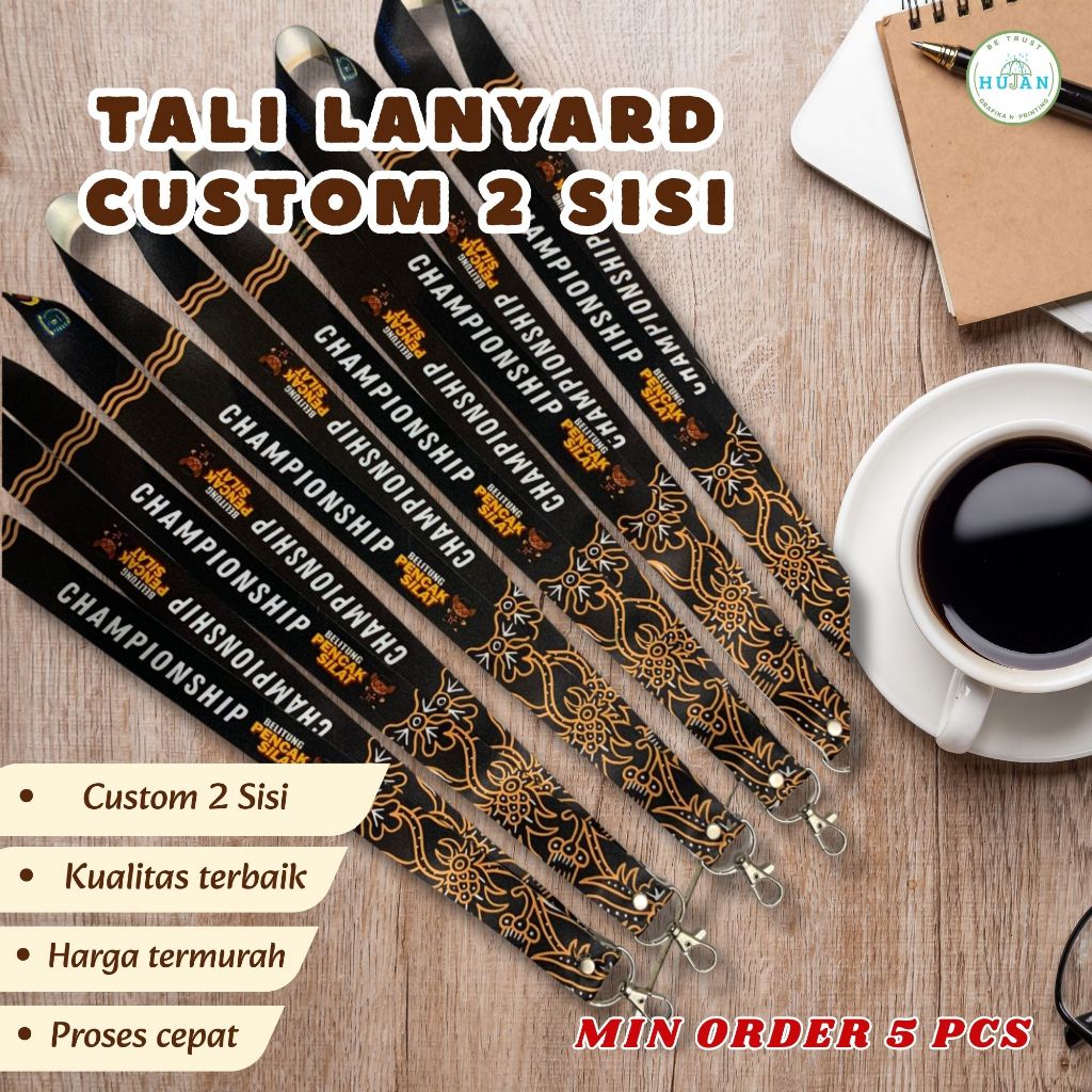 

Tali Lanyard Murah Custom 2 Sisi – Solusi Praktis Gantung ID/Tali Lanyard ID Card/Gantungan/Custom Tali Lanyard