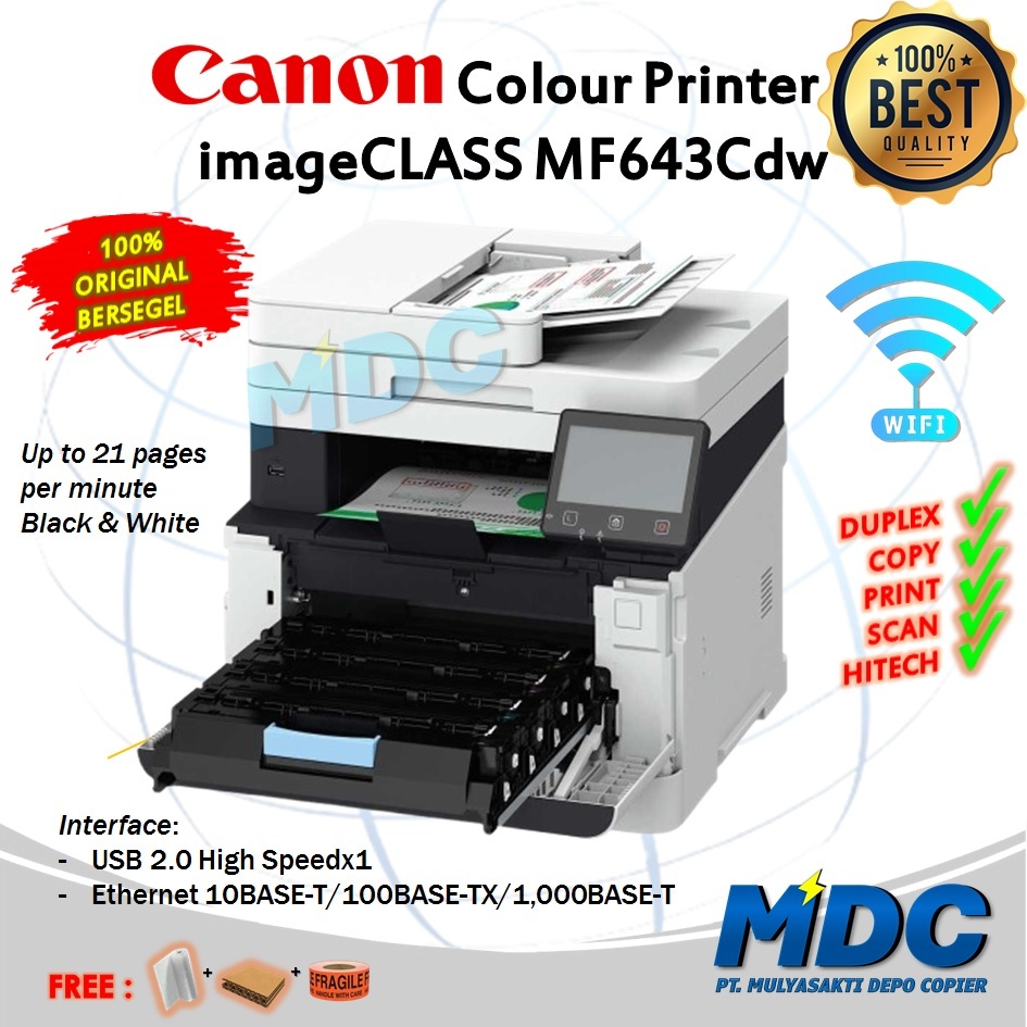 PRINTER LASER COLOR CANON MF643cdw MESIN FOTOCOPY ALL IN ONE imageCLASS MF 643 cdw LASERJET CMYK MF6