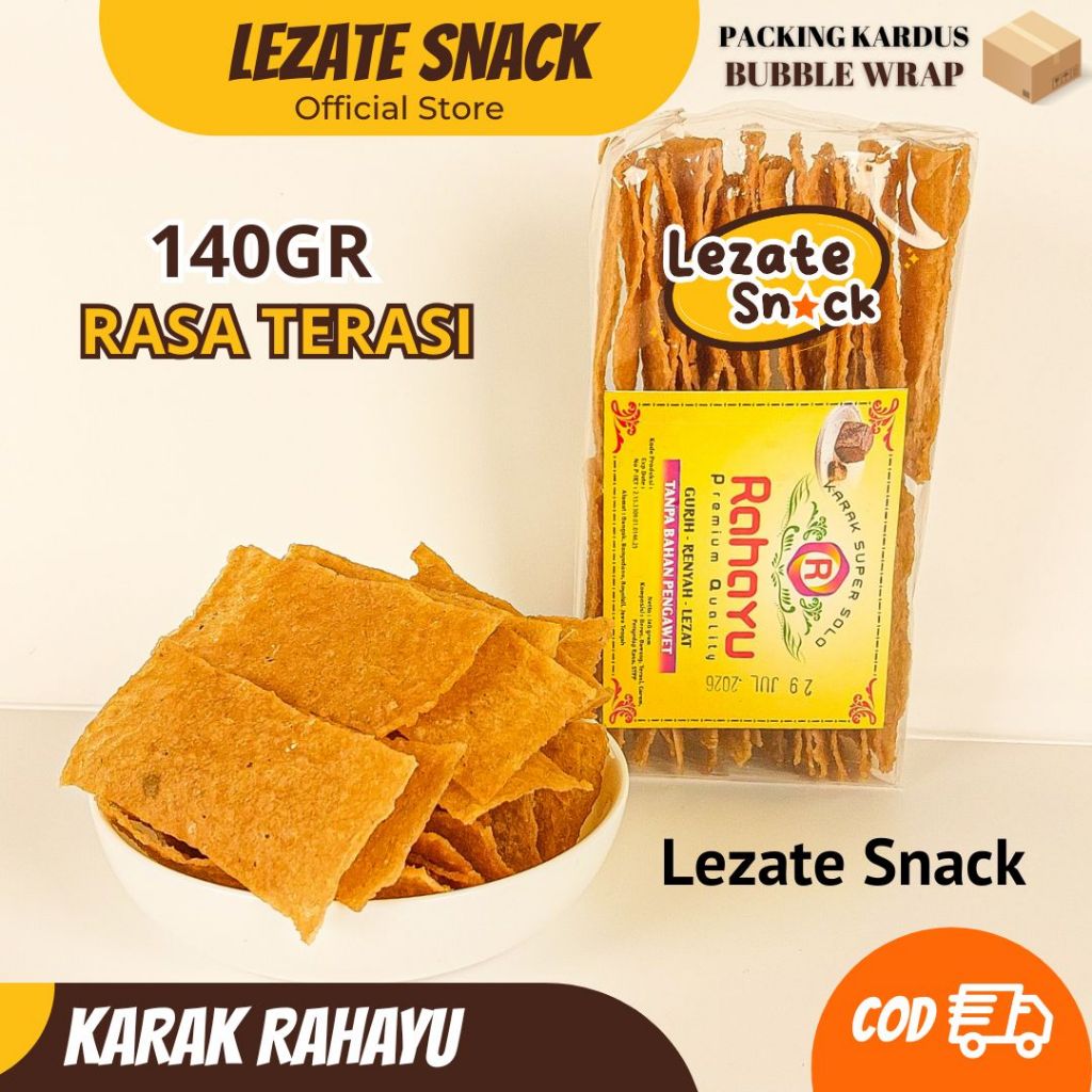 

Kerupuk Gendar Rasa Terasi 140GR Merk Rahayu Murah Enak Renyah / Krupuk Karak Gendar Puli Mentah Rasa Bawang Lezate Snack LEZATE