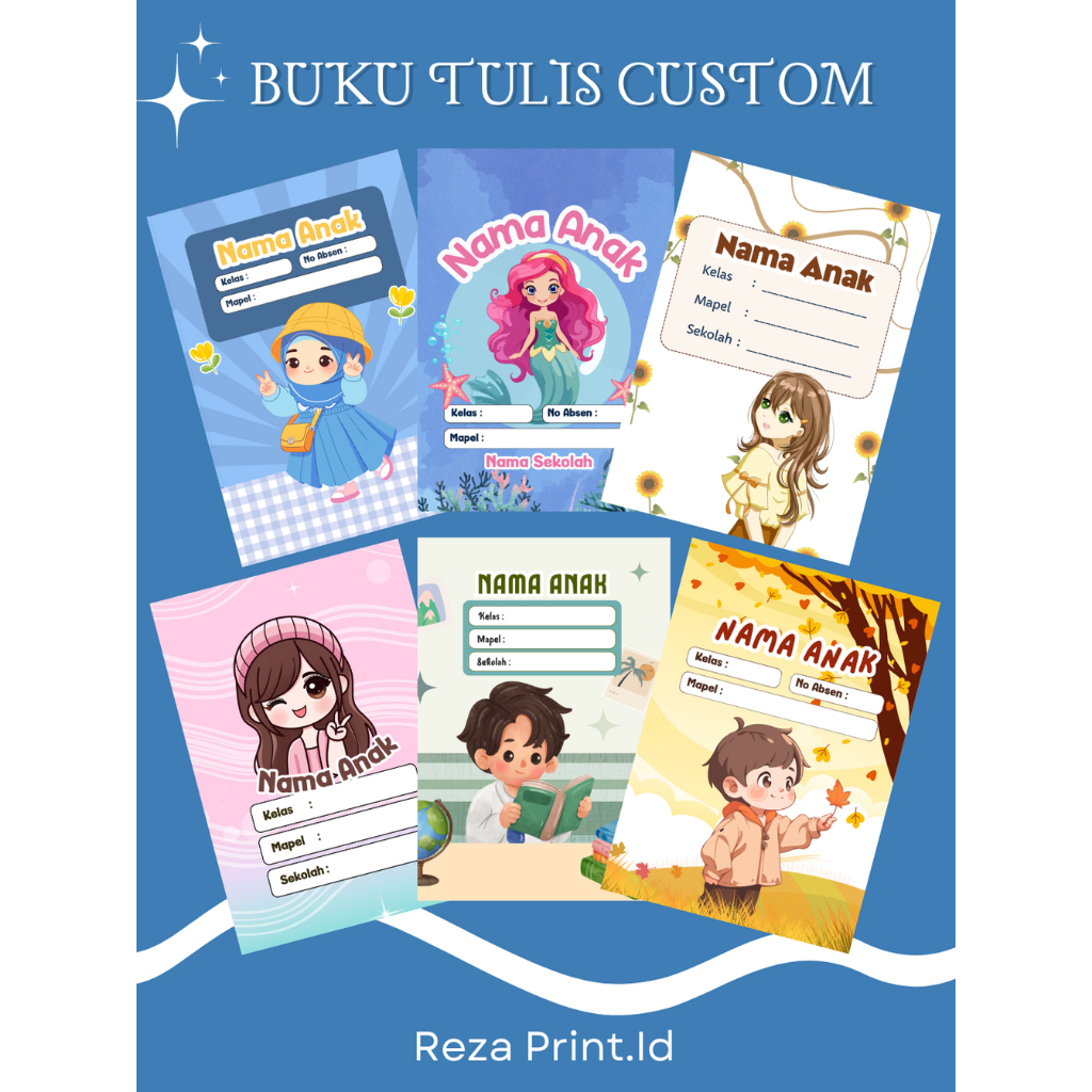 

Buku Tulis Custom Murah | Bisa Pilih Desain Bebas (Nama & Foto)