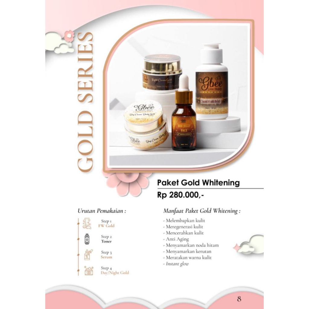 GBEE GLOW BEAUTY PAKET GOLD WHITENING BPOM ORI PEMUTIH WAJAH ANTI FLEK HITAM