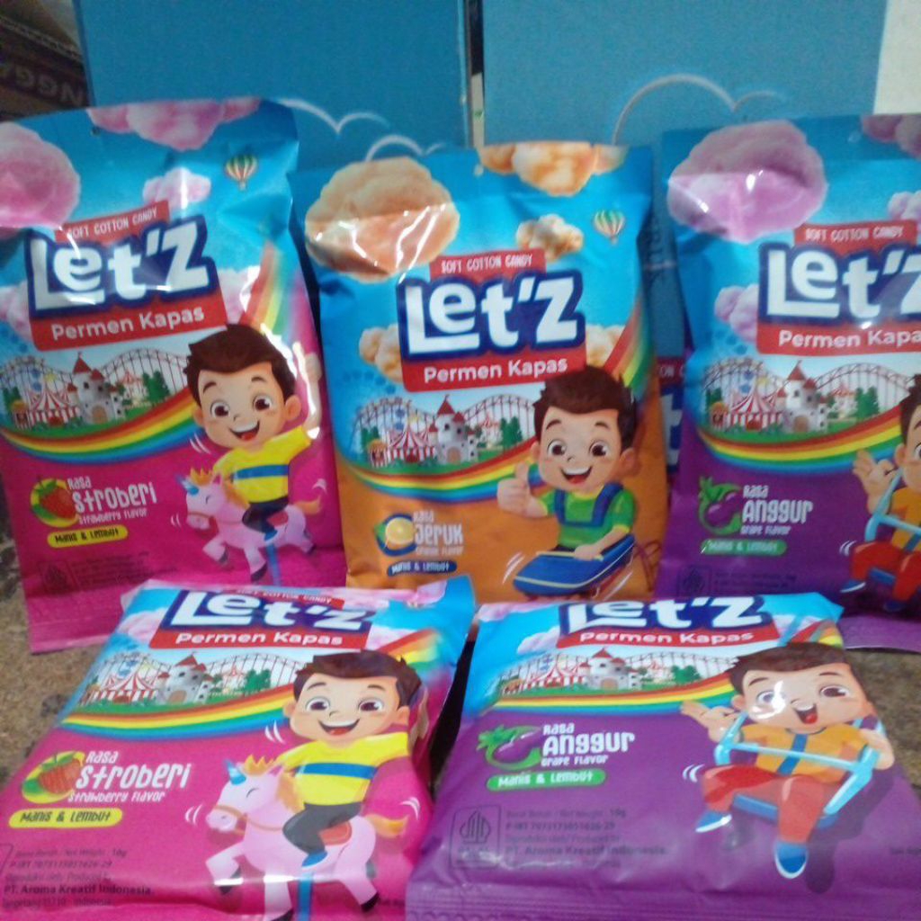 

lets permen kapas/soft cotton candy box 10pcs x 7gr/arbanat