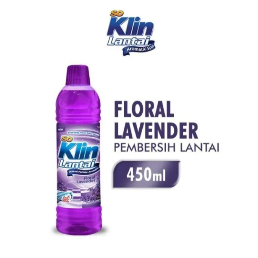 So Klin Pembersih Lantai Ungu Floral Lavender 450 ml / Botol / So Klin Lantai Botol
