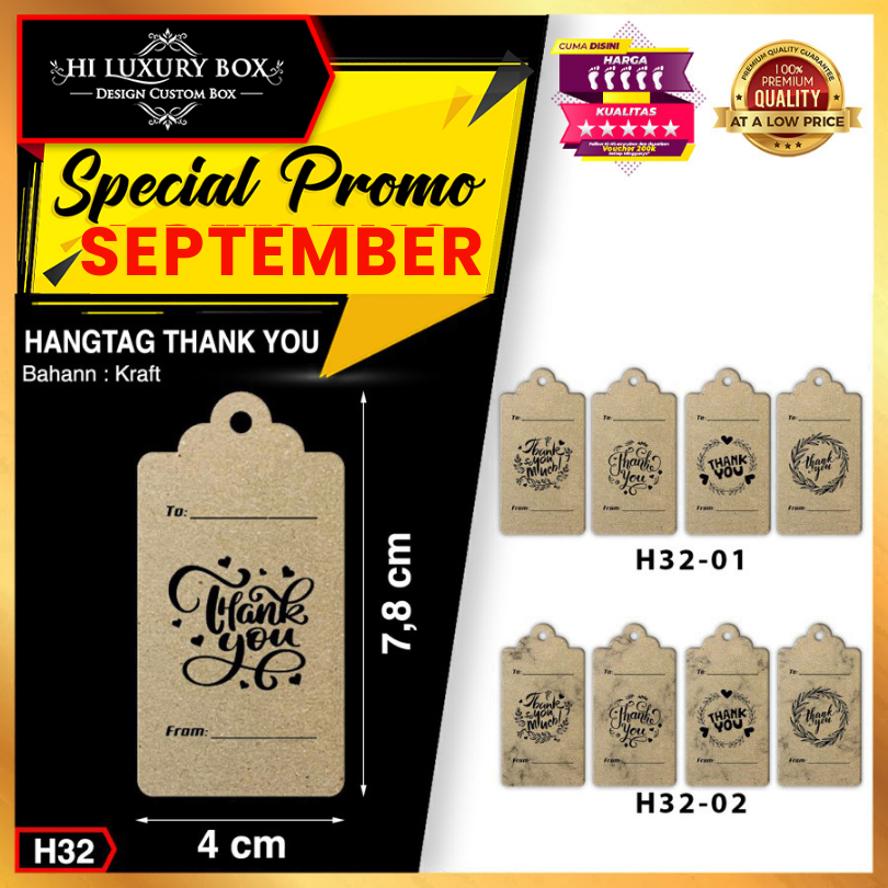 

Hangtag|Hangtag Murah|Hangtag Kraft|Hangtag Thank You|4X7.8|H32