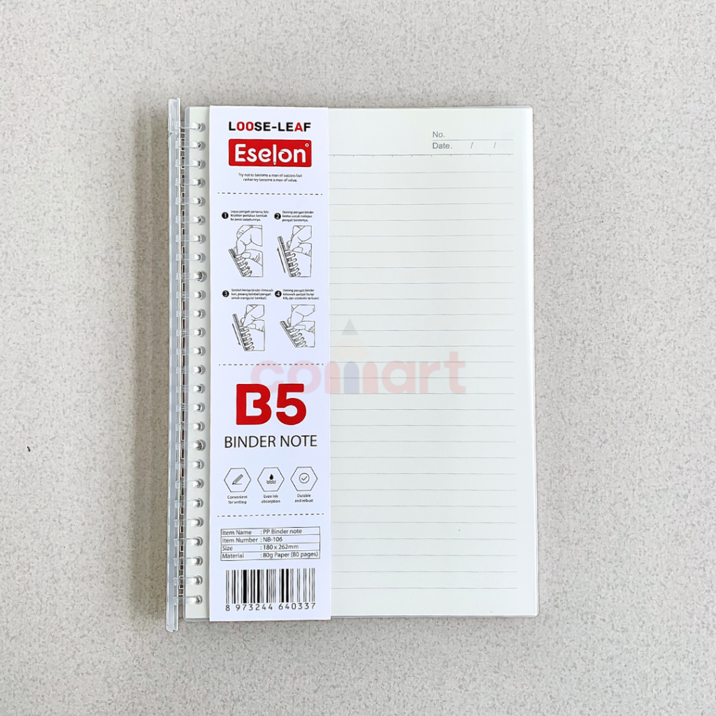 

Binder Note Kuliah A5 B5 Ring Spiral Cover Tranparant - Binder Transparant Plus Loose Leaf / Kertas Isi Ulang