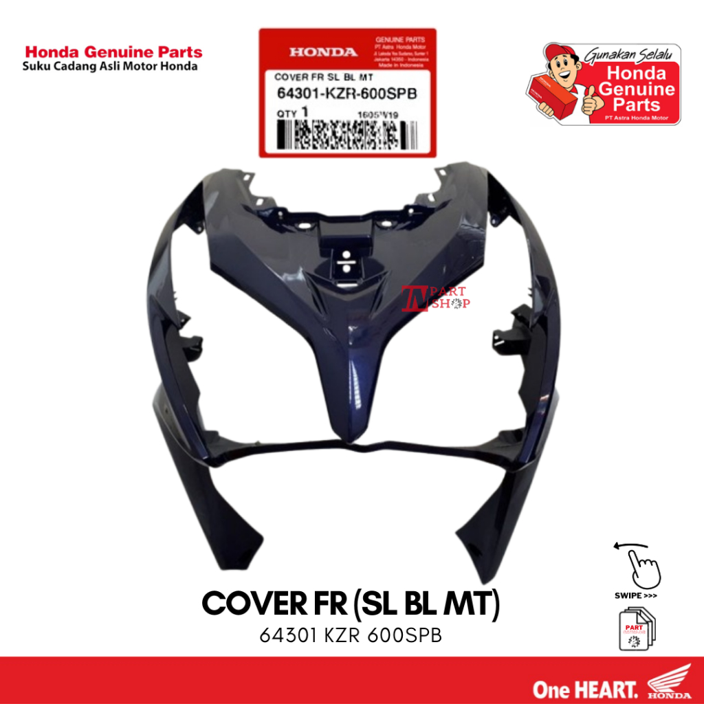 Cover Depan Biru Tua (Cover FR (SL BL MT)) - Vario 125 Techno Fi / 64301-KZR-600SPB