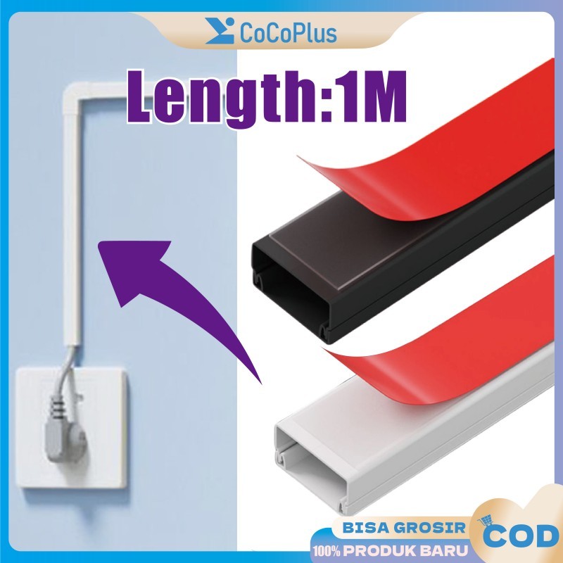 Pipa Penutup Kabel Tembok - Perlindungan Kabel Lantai PVC 100cm | Ducting Anti Listrik Statis untuk 