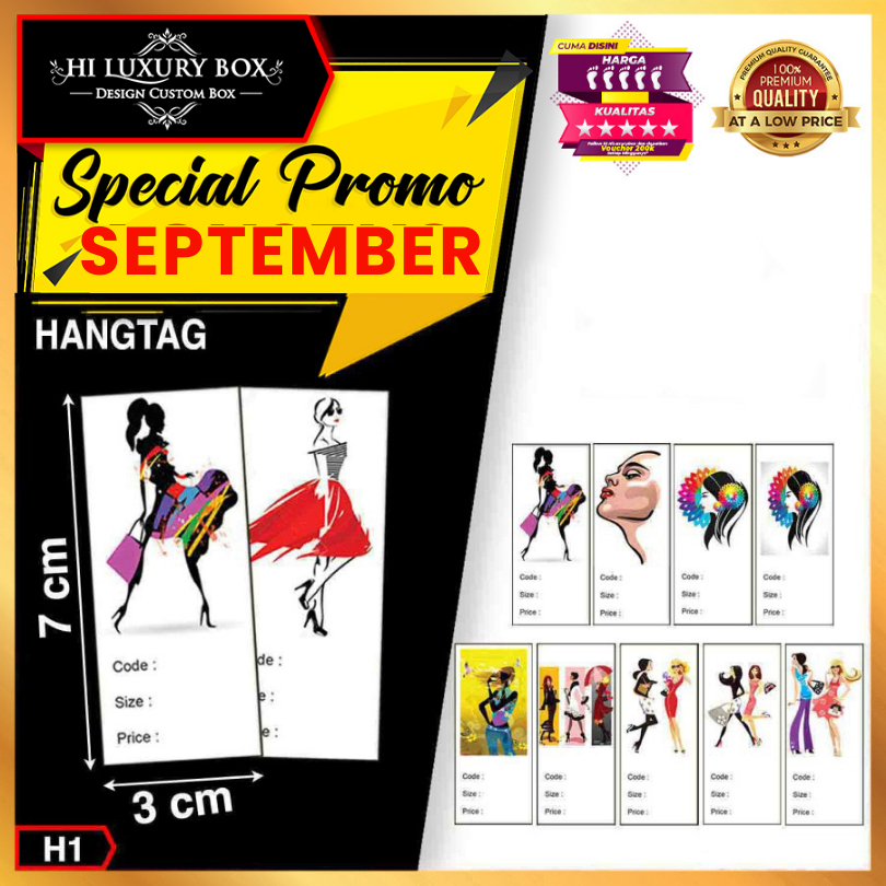 

Hand Tag Motif | Hand Tag Murah ( 7x3) cm | Label Baju | Label Kaos|H1