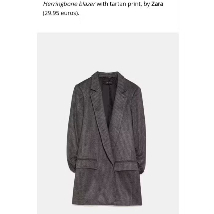 ZARA Faux suede herringbone Original Tagwas Made in Cambodia Blazer Outer Jaclet Size M to L LD100 P