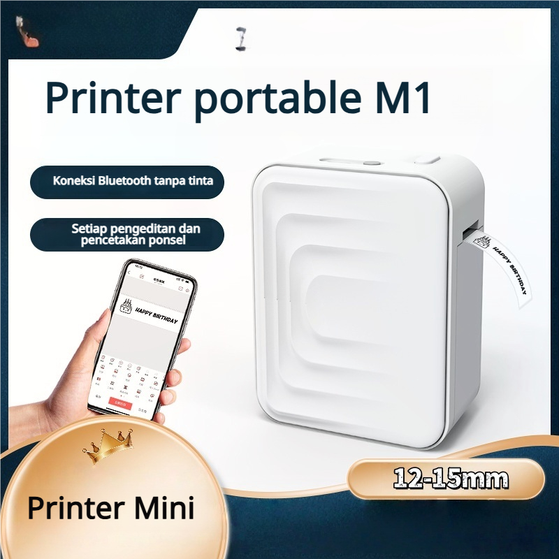 Harga printer label nirkabel, printer stiker label mini bluetooth