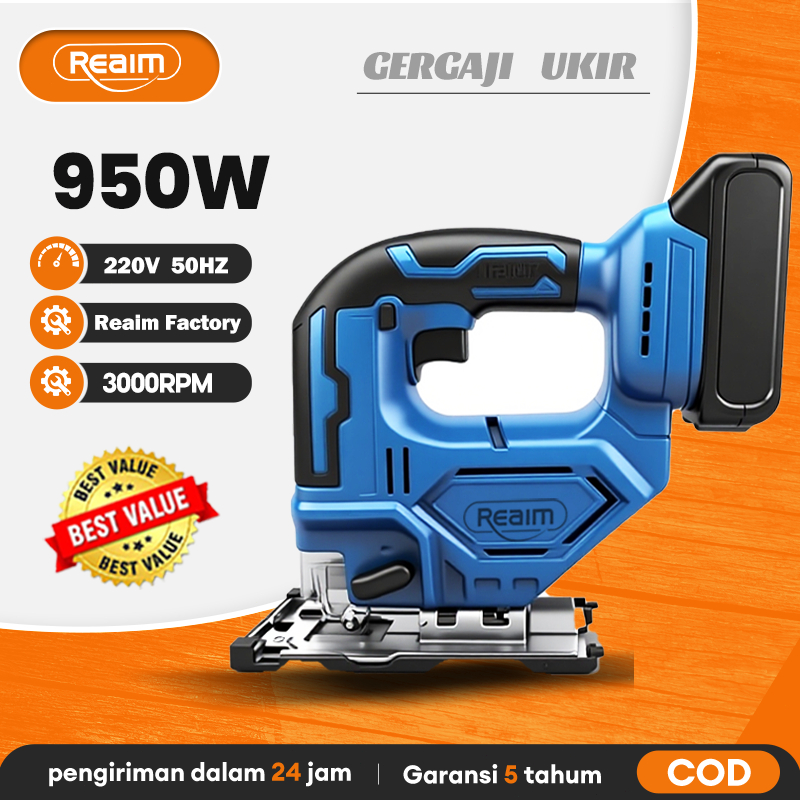Reaim Mesin Gergaji Jigsaw /Jigsaw tanpa kabel/Kayu Electric Jigsaw /gergaji triplek/gergaji listrik