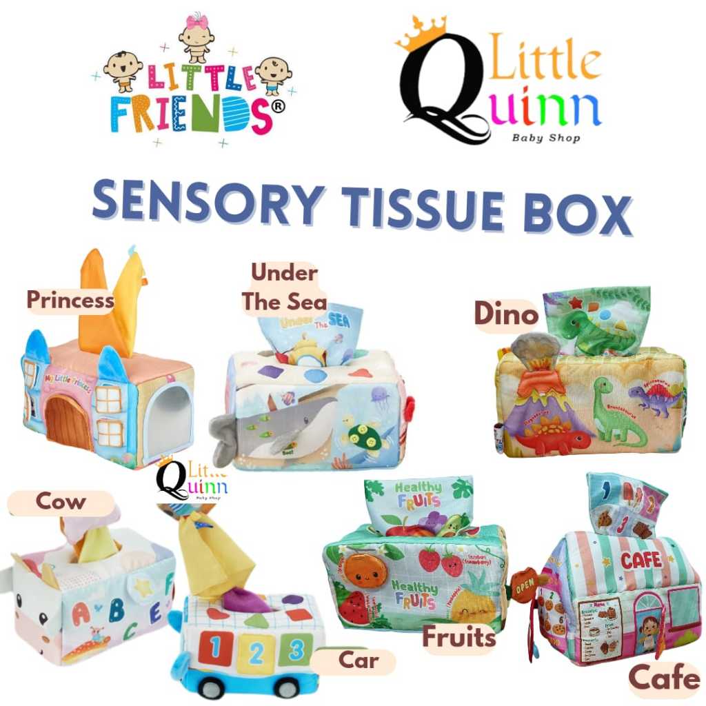 Little Friends Sensory Tissue Box - Mainan Sensory anak