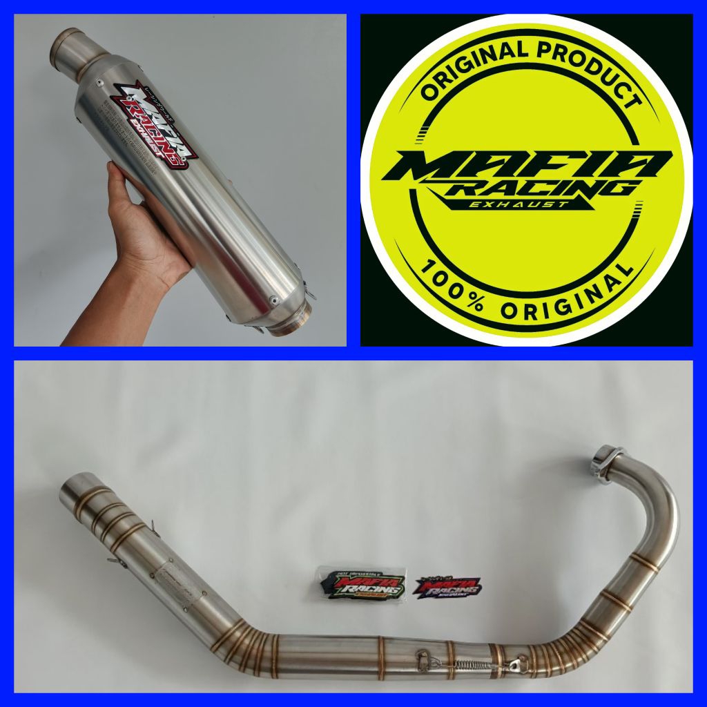 knalpot original MAFIA racing exhaust PNP satria Fu karbu wajib underbone full set silincer model ov