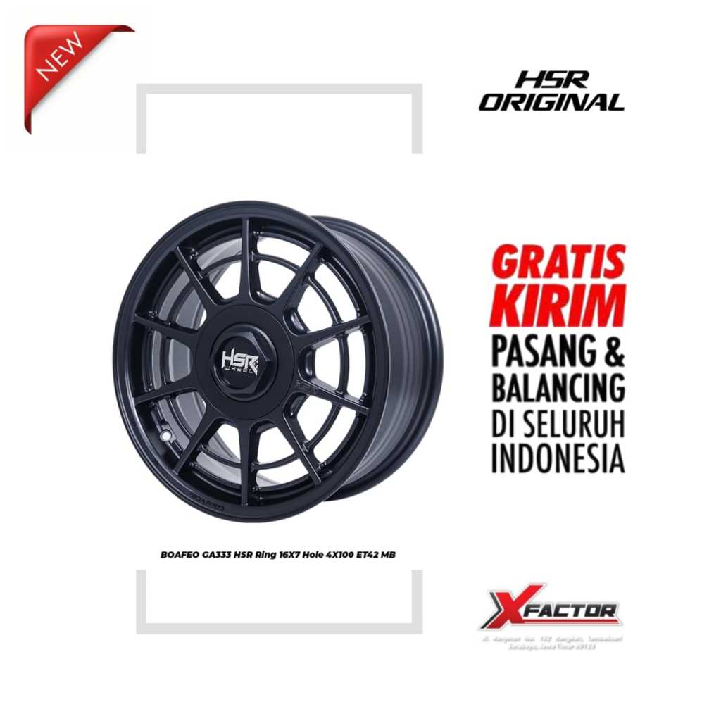 VELG R16 HSR BOAFEO HSR R16X7 H4X100 ET42 MB