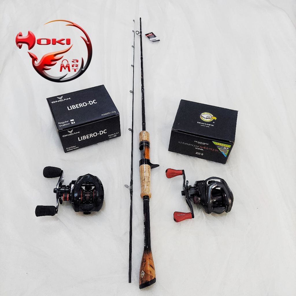 Free soft lure Joran set ul bc baby grouper + reel seahawk carbon master / oncak libero dc / set jor