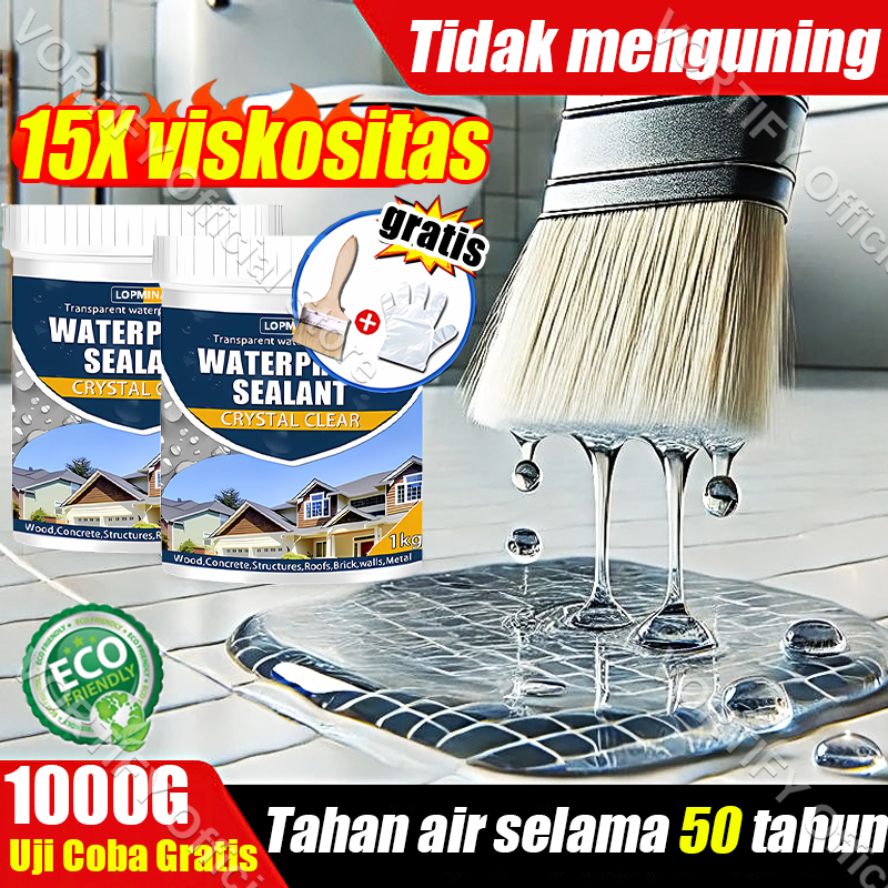 lem transparan anti bocor lem anti bocor dan rembes 1kg lem bocor atap rumah Kuat untuk Toilet/dindi