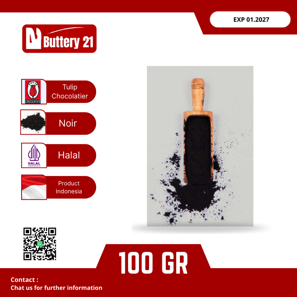 

TULIP COCOA POWDER NOIR 100 GR/BUBUK HITAM/TULIP NOIR/BLACK POWDER/CHARCOAL