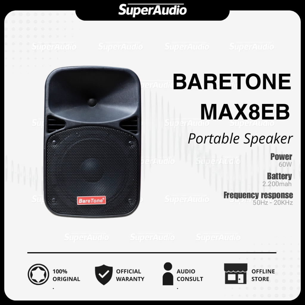 Baretone MAX06M Speaker Portable 6 Inch