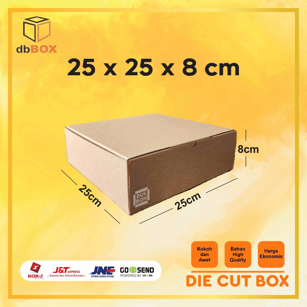 

Kardus 25x25x8 cm...Die Cut untuk kotak baju- Aksesoris- dll,