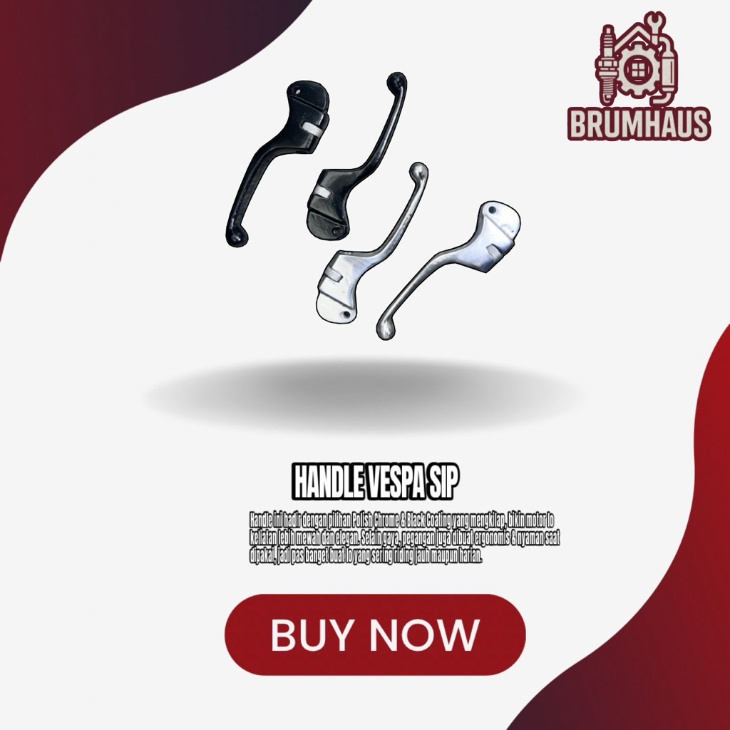 Handle Vespa SIP – Polish Chrome & Black Coating, Mewah & Nyaman Dipakai