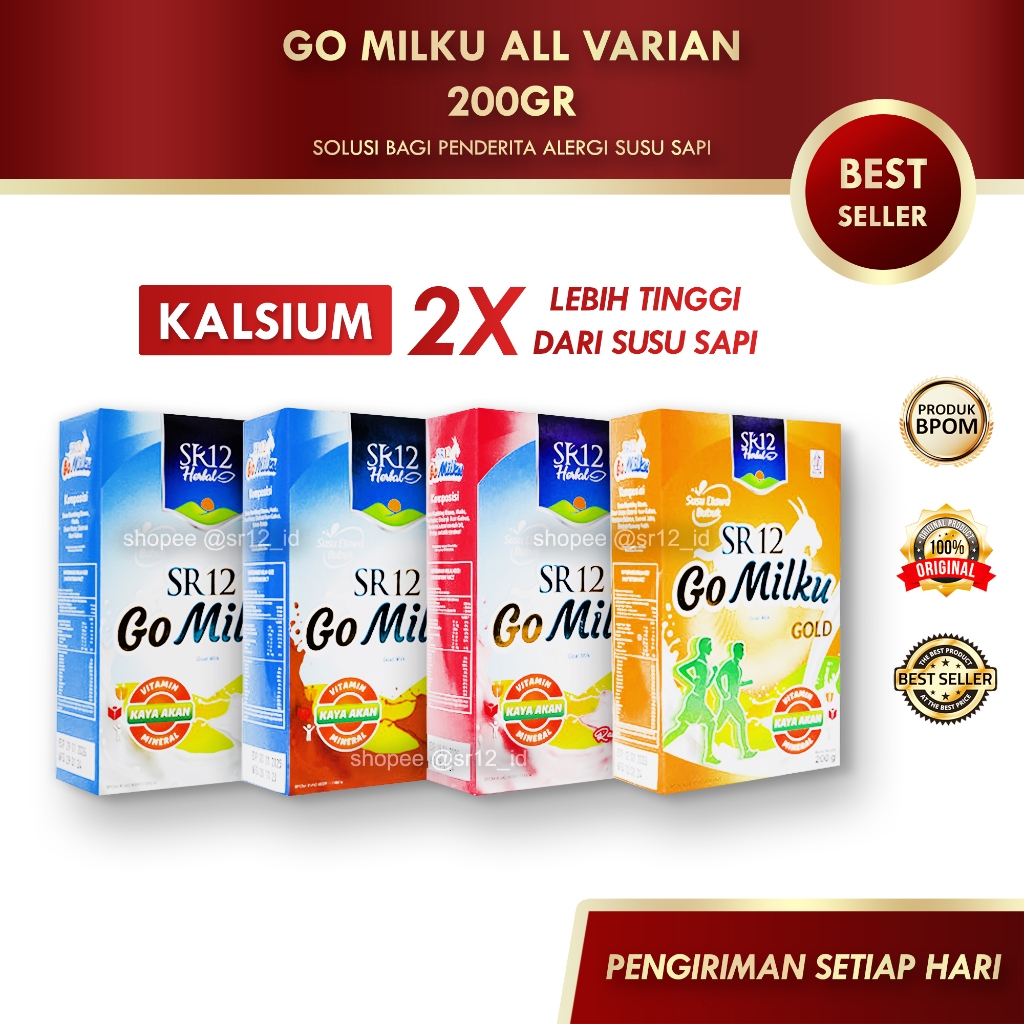 

GO MILKU ALL VARIAN 200GR SR12 / GOMILKU SR12 / SUSU KAMBING ETAWA SR12