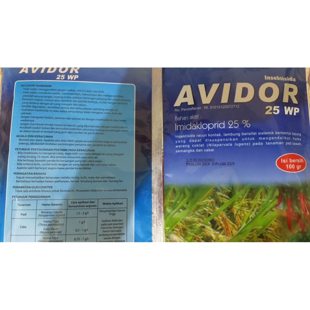 avidor insektisida 100 gram/avidor 25 wp 100 gram/avidor/avidor 25 wp/avidor   1 kg